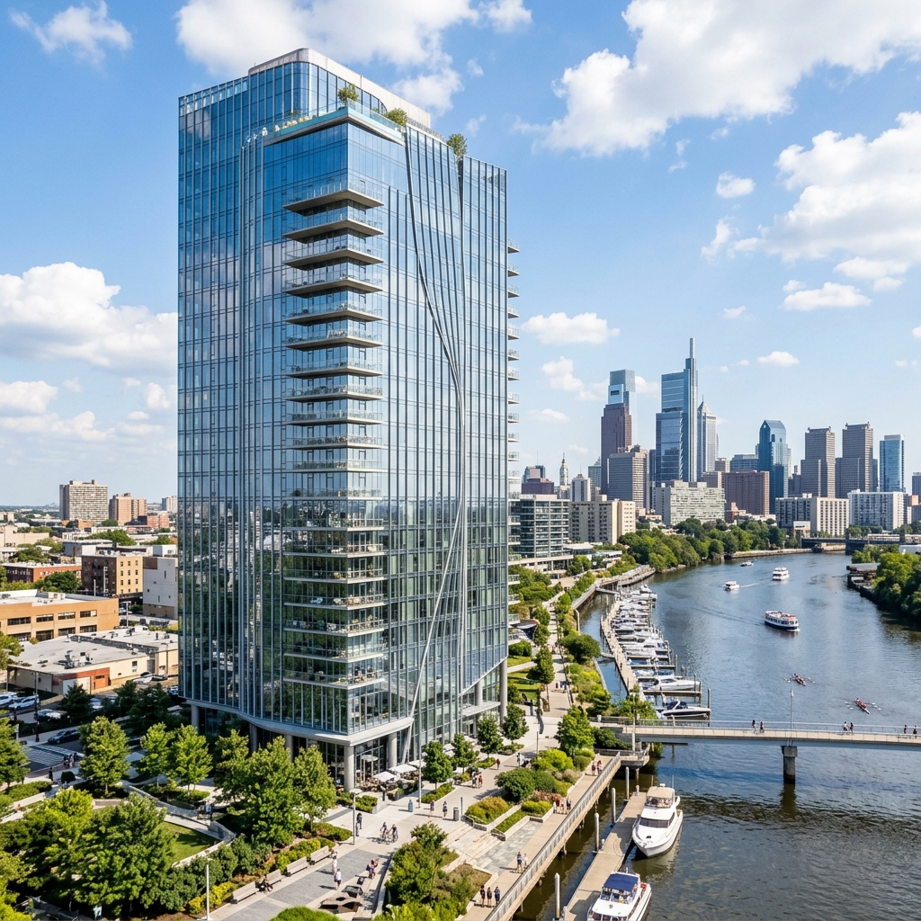 Waterfront Luxury Glass Tower Residence — 101 S Christopher Columbus Blvd, Philadelphia, PA